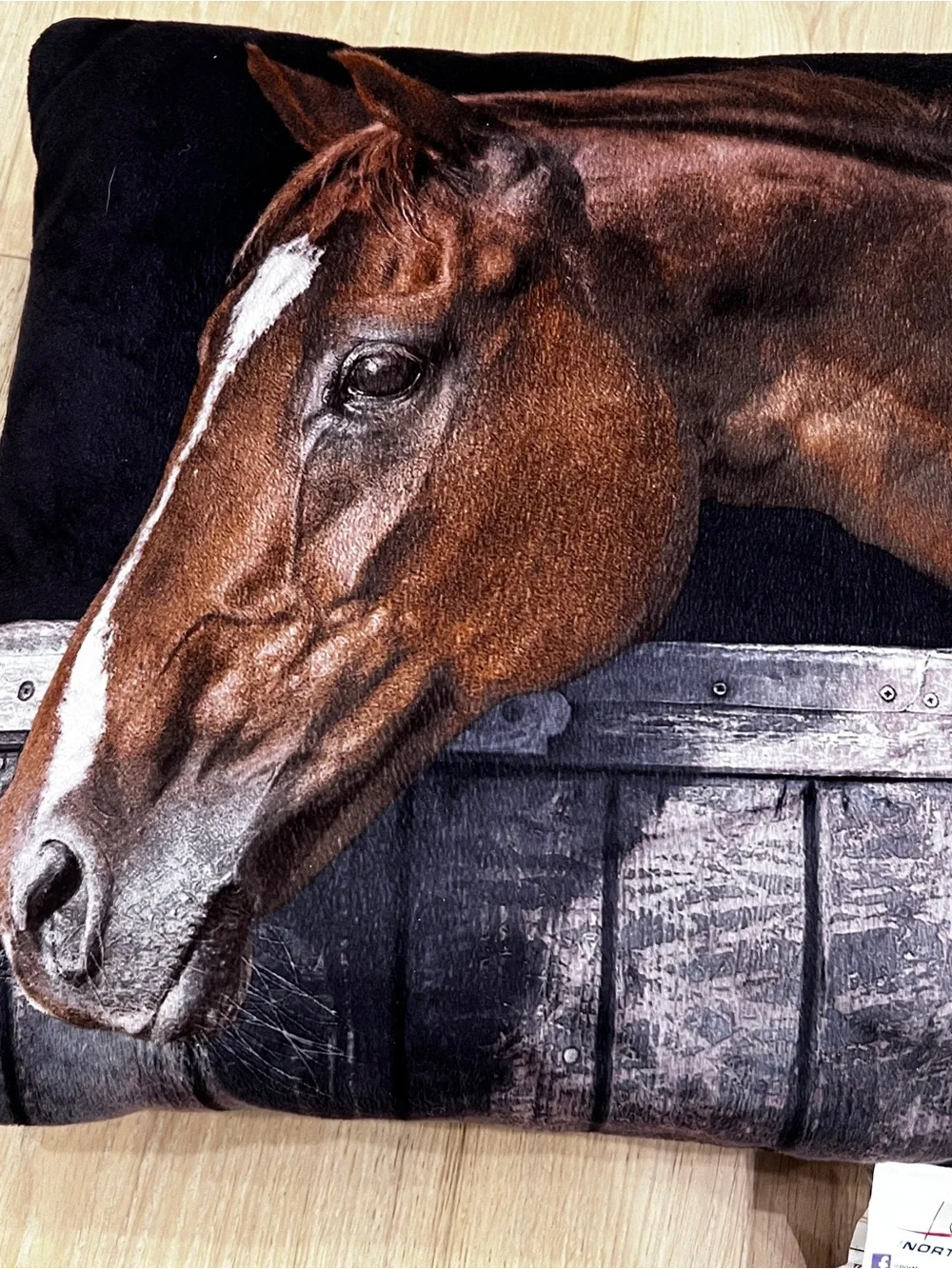 Horse Photo Decorative Throw Pillow in Brown and Black (16x16)